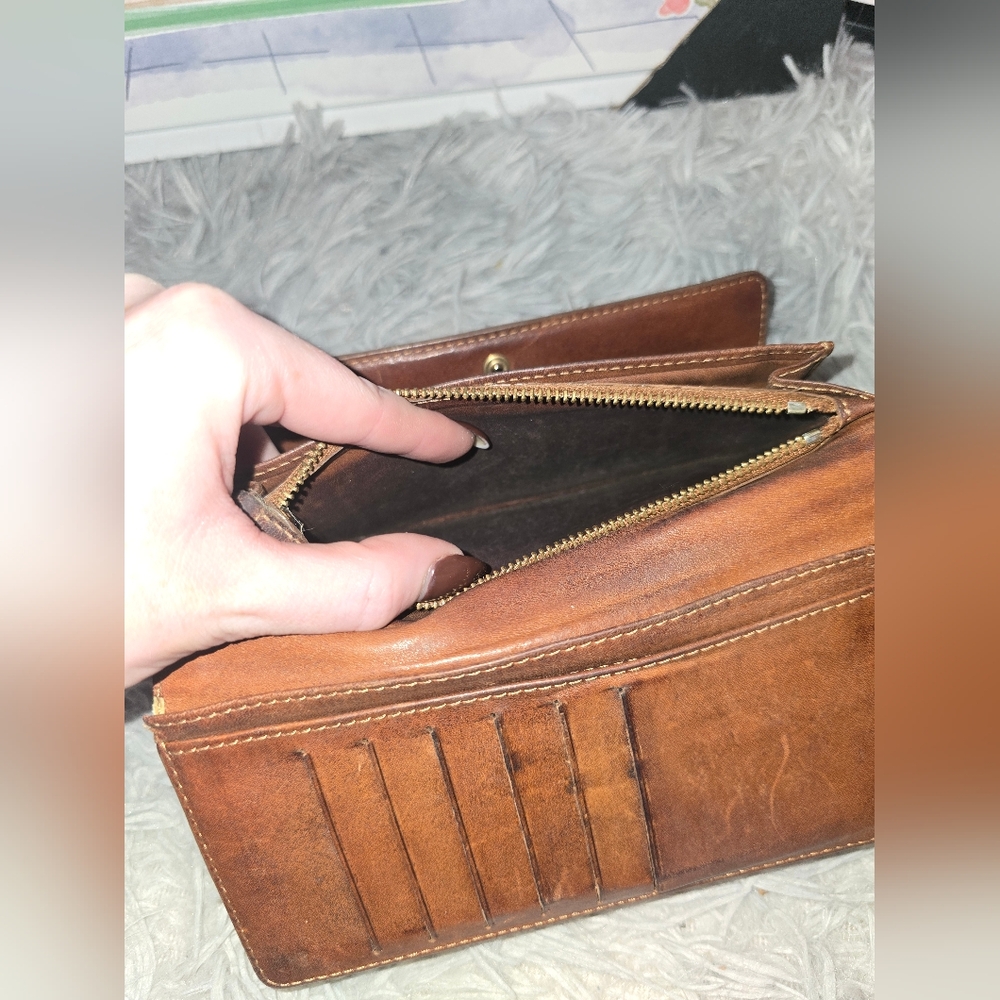 Celine Signiture Monogram Vintage Brown Long Snap Wallet (GOOD)✨️ - Picture 4 of 7
